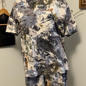 Adidas Men's Earth print shorts set. Both the shirt and shorts are size XL